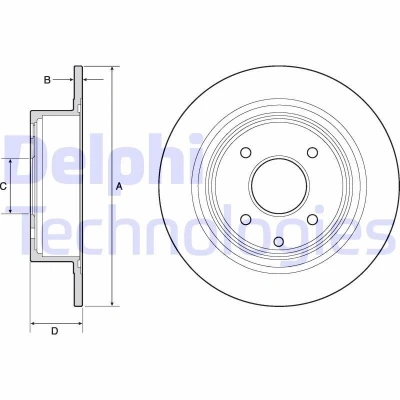 Bilde av DELPHI BG4666C Bremseskiver 292 9 4 fullt ut belagt ubehandlet uten hjullager, ABS sensorring