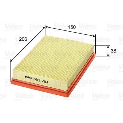 Bilde av VALEO 585284 Luftfilter 38 150 206 Filterinnsats