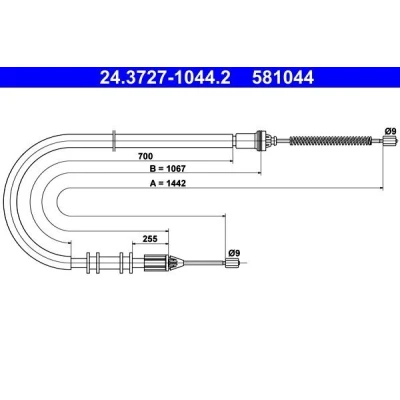 Bilde av ATE 24.3727 1044.2 Bremsekabel 1442 RENAULT: Kangoo I