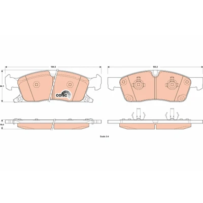 Bilde av TRW GDB4603 Bremseklosser COTEC med akustisk slitasjevarsel JEEP: GRAND CHEROKEE 4
