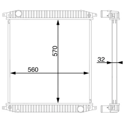 Bilde av MAHLE ORIGINAL CR 703 000S Radiator 570 560 32 Kjøleribber loddet