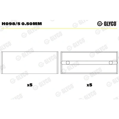 Bilde av GLYCO H098/5 0.50mm Veivaksellager bronsebelagt stålrygg RENAULT: Kangoo I