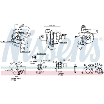 Bilde av NISSENS 93550 Turbolader Eksosturbolader vannkjølt pneumatisk MAZDA: 6 Stasjonsvogn, 3 Hatchback