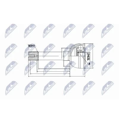 Bilde av Leddsett, drivaksel, Framaksel, Hjulside, nissan patrol gr iv, wagon v, 39100 01J00, 01J10