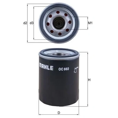 Bilde av MAHLE ORIGINAL OC 602 Oljefilter med en retursperreventil Påskruingsfilter LAND ROVER: Range Rover Sport, 3, Discovery JAGUAR: XK Coupé