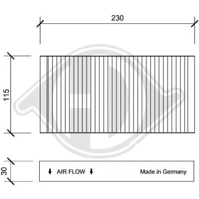 Bilde av DIEDERICHS DCI0133 Kupéfilter pollenfilter 230 115 30 Climate CHRYSLER: PT Cruiser Stasjonsvogn
