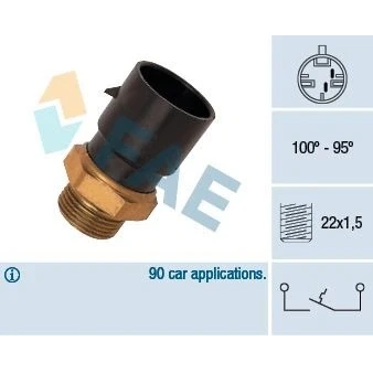 Bilde av EPS 1.850.182 Temperaturbryter, radiator ventilator M22x1,5 Made in Italy OE Equivalent OPEL: Corsa B Hatchback, Astra F Caravan
