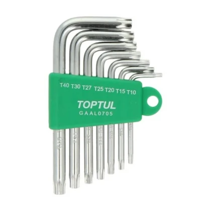 Bilde av TOPTUL GAAL0705 Vinkelskrutrekkersett T10, T15, T20, T25, T27, T30, T40 Krom vanadium stål 7