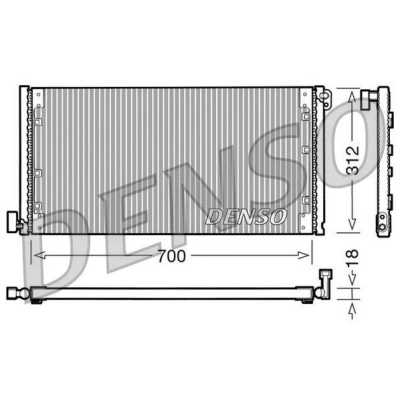 Bilde av DENSO DCN12001 Kondensator uten tørker 700x312x18 R 134a 700 IVECO: DAILY 3, 3 Kasten/Kombi