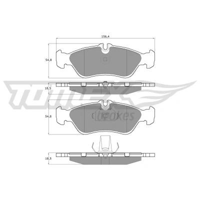 Bilde av TOMEX brakes TX 11 49 Bremseklosser bakaksel klargjort for slitasjeindikator MERCEDES BENZ: G Klasse SUV, Sprinter 3 T Minibuss
