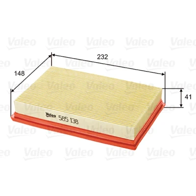 Bilde av VALEO 585138 Luftfilter 40 232 149 Filterinnsats SUZUKI: SWIFT 3, 4
