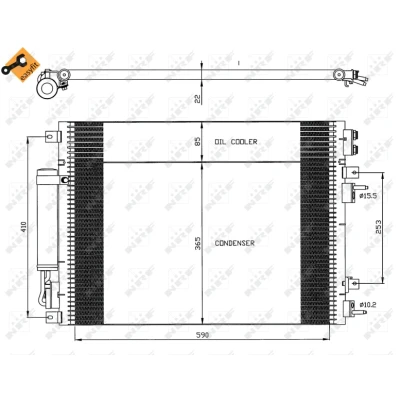 Bilde av NRF EASY FIT 35626 Kondensator med tørker, tetningsring 15,5 10,2 Aluminium 590