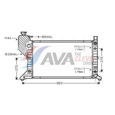 Bilde av PRASCO MSA2343 Radiator Aluminium 680 405 42 Kjøleribber loddet MERCEDES BENZ: Sprinter 3 T Minibuss, 2 Van