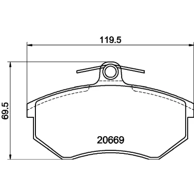 Bilde av HELLA 8DB 355 017 701 Bremseklosser ikke klargjort for slitasjeindikator med bremsecaliperskruer AUDI: A4 B5 Avant, Sedan, 80 B4 Sedan