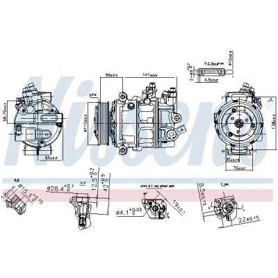 Bilde av NISSENS 890754 Kompressor PXE16 12 PAG 46 R 134a VOLKSWAGEN: Sharan II