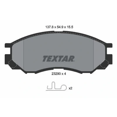 Bilde av TEXTAR 2329002 Bremseklosser med akustisk slitasjevarsel tilbehør MITSUBISHI: L200 / Triton IV Pick up, III up
