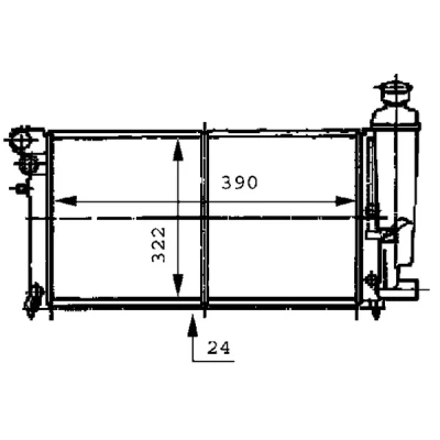 Bilde av MAHLE ORIGINAL CR 469 000S Radiator for kjøretøy uten luftkondisjonering 390 322 24 Kjøleribber satt sammen mekanisk PEUGEOT: 106 II Hatchback