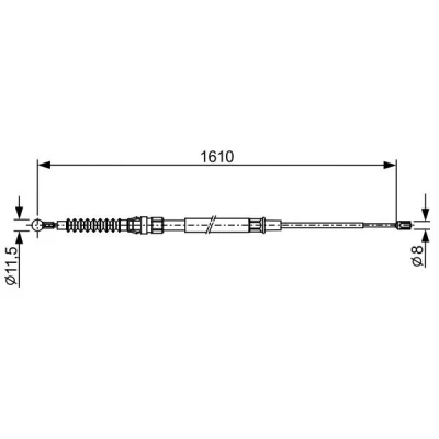 Bilde av BOSCH 1 987 482 326 Bremsekabel 1610 VOLKSWAGEN: Touran I