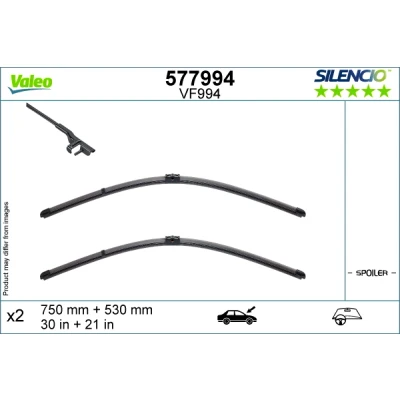 Bilde av Vindusvisker Valeo 577994 foran Flatt viskeblad BMW:
