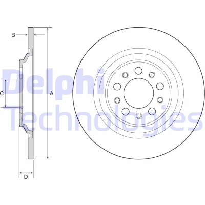 Bilde av DELPHI BG4961C Bremseskiver 320 12 5 fullt ut belagt ubehandlet uten hjullager, ABS sensorring