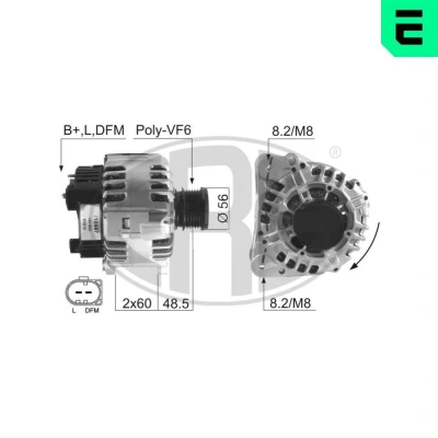 Bilde av ERA 210597A Dynamo 14V 70A VOLKSWAGEN: Transporter 5 Bus, Passat B6 Variant, Caddy 3, AUDI: A3 Sportback, A4 B5 Avant, A2, SKODA: Octavia I Hatchback