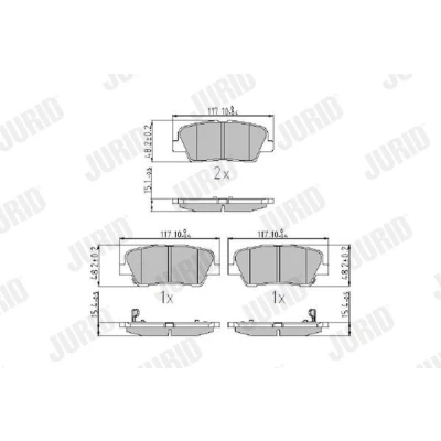 Bilde av JURID 572639J Bremseklosser med akustisk slitasjevarsel uten tilbehør HYUNDAI: Santa FE 2, 3, Grand Fé, KIA: SORENTO 2