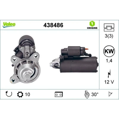 Bilde av VALEO 438486 Starter 12 2,4 10 FORD: Transit Connect Mk1 Van, Escort 6
