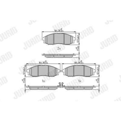 Bilde av JURID 572551J Bremseklosser med akustisk slitasjevarsel uten tilbehør NISSAN: Navara Pick up