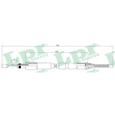 Bilde av LPR C0974B Bremsekabel 1500/1190 Trommelbrems