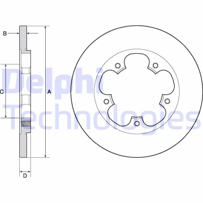 Bilde av DELPHI BG4681C Bremseskiver 308 16 5 fullt ut belagt ubehandlet uten hjullager, ABS sensorring FORD: Transit V363 Van, Mk6 Minibuss