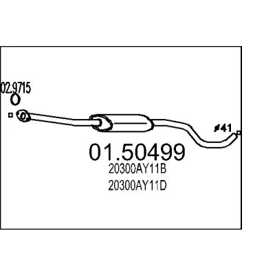 Bilde av Midtre eksospotte MTS 01.50499