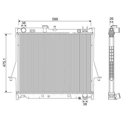Bilde av VALEO 701231 Radiator Aluminium 550 528 36 TOYOTA: HILUX 6 Pick up