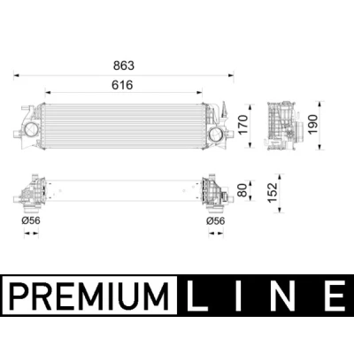 Bilde av MAHLE ORIGINAL CI 736 000P Ladeluftkjøler