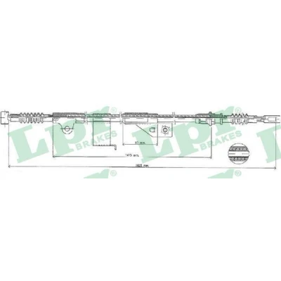 Bilde av LPR C1487B Bremsekabel 1625/1415 Skivebrems NISSAN: Primera Hatchback