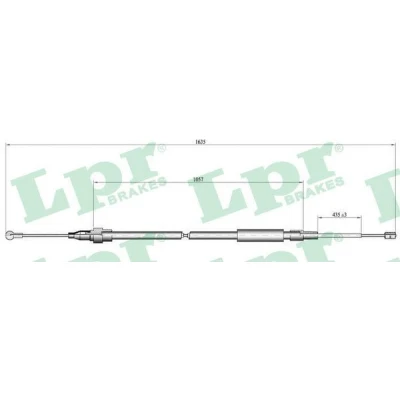 Bilde av LPR C1518B Bremsekabel 1610/1055 Skivebrems AUDI: TT Coupé