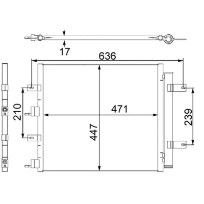 Bilde av MAHLE ORIGINAL AC 481 000S Kondensator med tørker, stagbolt 471, 525