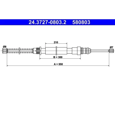 Bilde av ATE 24.3727 0803.2 Bremsekabel 550