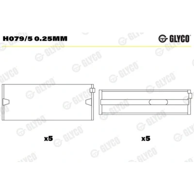 Bilde av GLYCO H079/5 0.25mm Veivaksellager VOLKSWAGEN: Transporter 5, AUDI: A4 B6 Sedan