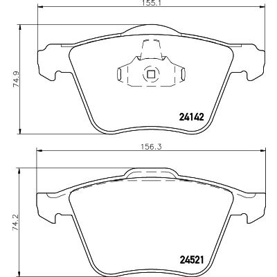 Bilde av HELLA 8DB 355 013 001 Bremseklosser ikke klargjort for slitasjeindikator VOLVO: XC70 II Stasjonsvogn, V60 I, V70 3, FORD: S Max Mk1, Galaxy Mk2 MPV