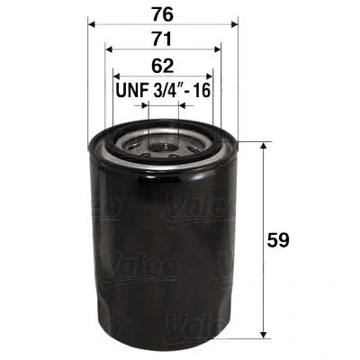 Bilde av VALEO 586065 Oljefilter UNF 3/4&quot; 16 Påskruingsfilter RENAULT: 4 Stasjonsvogn, 10, 8, FIAT: Panda II Hatchback