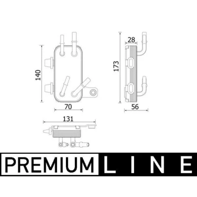 Bilde av MAHLE ORIGINAL CR 2200 000P Radiator 140 70 28 Kjøleribber loddet