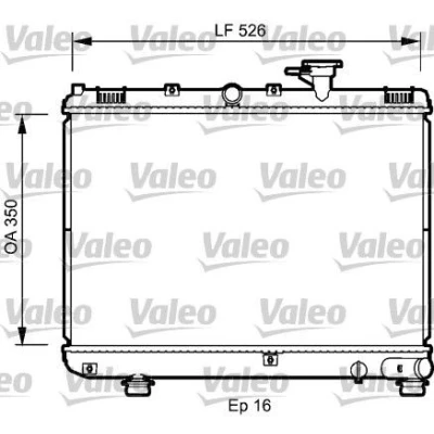 Bilde av VALEO 735077 Radiator Aluminium 350 526 16 uten kjølemiddelregulator Kjøleribber loddet