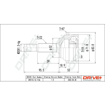 Bilde av Dr!ve+ DP2110.10.1136 Drivknute TPE (termoplastisk elastomer)