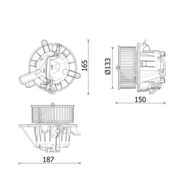 Bilde av MAHLE ORIGINAL AB 325 000P Interiørvifte for venstreratt