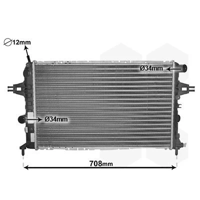 Bilde av VAN WEZEL 37002252 Radiator Aluminium 600 360 34 Kjøleribber loddet OPEL: Zafira A, Astra G Sedan