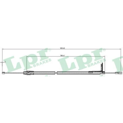 Bilde av LPR C0425B Bremsekabel 900/785 Skivebrems MERCEDES BENZ: C Klasse T modell, Sedan
