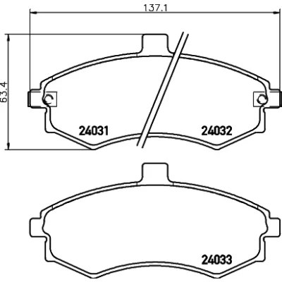 Bilde av HELLA 8DB 355 010 481 Bremseklosser med akustisk slitasjevarsel HYUNDAI: Matrix