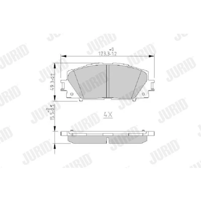 Bilde av JURID 572631J Bremseklosser ikke klargjort for slitasjeindikator uten tilbehør TOYOTA: Prius III Hatchback, PHV Verso S, LEXUS: CT