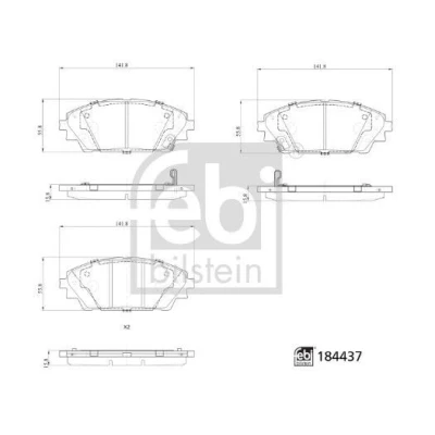 Bilde av FEBI BILSTEIN 184437 Bremseklosser framaksel med akustisk slitasjevarsel MAZDA: CX 30 (DM) SKYACTIV X M Hybrid AWD, 1.8 D