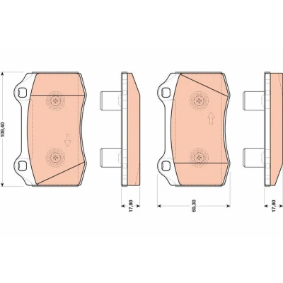 Bilde av TRW GDB1773 Bremseklosser ikke klargjort for slitasjeindikator FORD: Focus Mk1 Hatchback